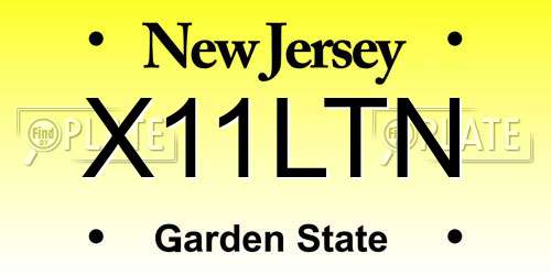 X11LTN New Jersey License Plate