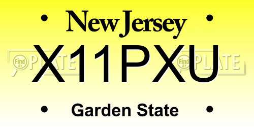 X11PXU New Jersey License Plate