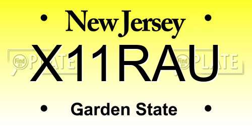 X11RAU New Jersey License Plate