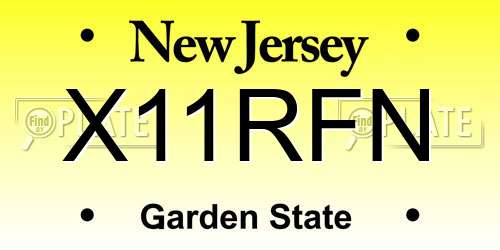 X11RFN New Jersey License Plate