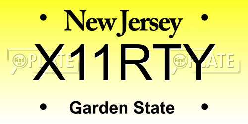 X11RTY New Jersey License Plate