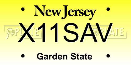 X11SAV New Jersey License Plate
