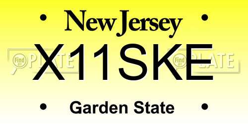 X11SKE New Jersey License Plate