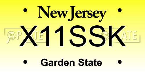 X11SSK New Jersey License Plate