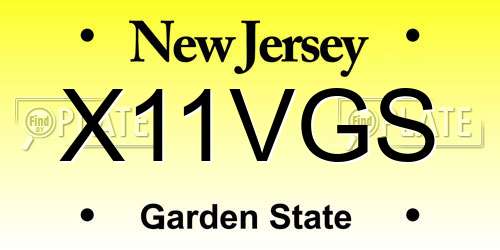 X11VGS New Jersey License Plate