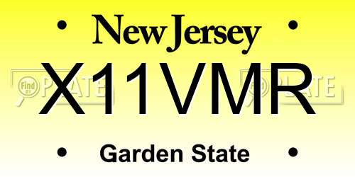 X11VMR New Jersey License Plate