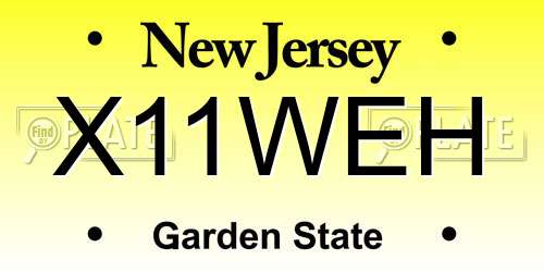 X11WEH New Jersey License Plate
