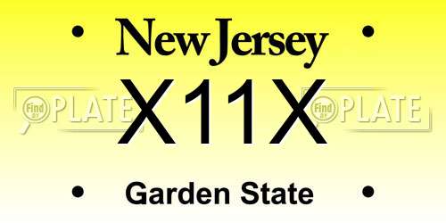 X11X New Jersey License Plate