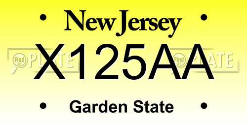 X125AA New Jersey License Plate