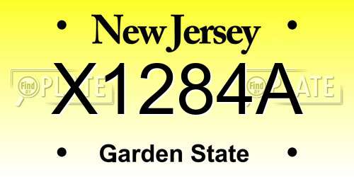 X1284A New Jersey License Plate