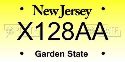 X128AA New Jersey License Plate