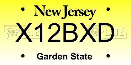 X12BXD New Jersey License Plate