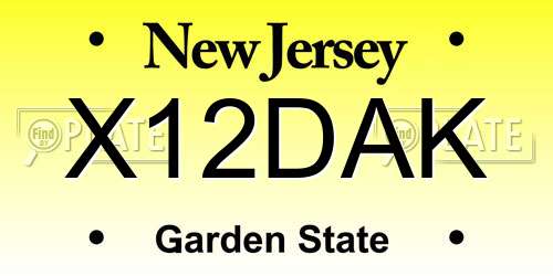 X12DAK New Jersey License Plate