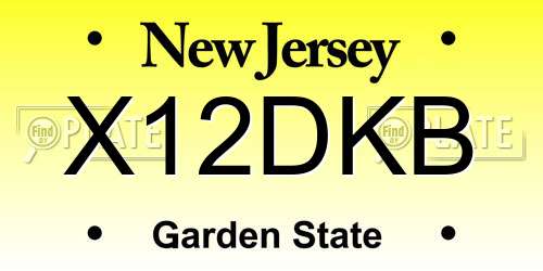 X12DKB New Jersey License Plate