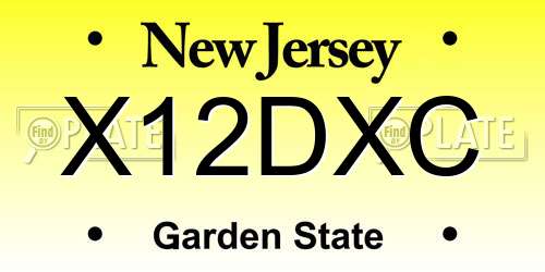 X12DXC New Jersey License Plate