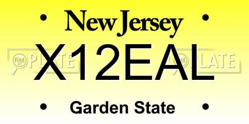 X12EAL New Jersey License Plate