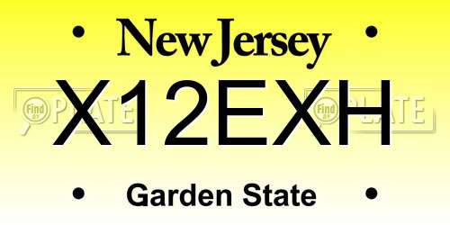 X12EXH New Jersey License Plate