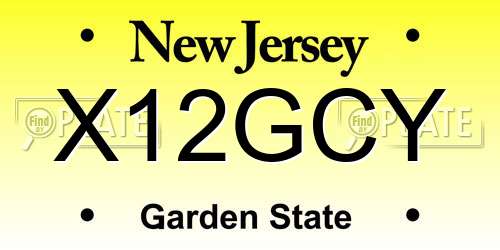X12GCY New Jersey License Plate