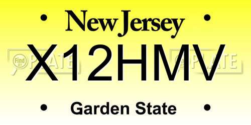 X12HMV New Jersey License Plate