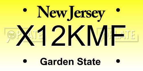 X12KMF New Jersey License Plate