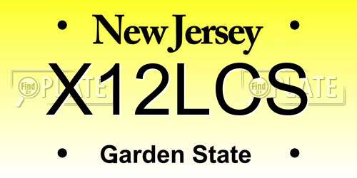 X12LCS New Jersey License Plate