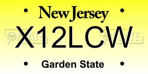X12LCW New Jersey License Plate