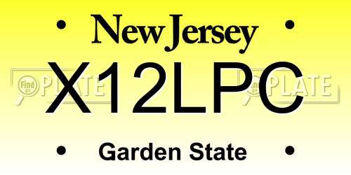 X12LPC New Jersey License Plate
