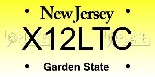 X12LTC New Jersey License Plate