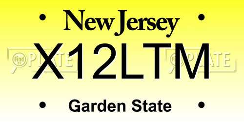 X12LTM New Jersey License Plate