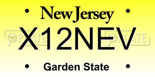 X12NEV New Jersey License Plate
