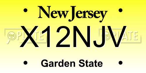 X12NJV New Jersey License Plate
