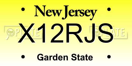 X12RJS New Jersey License Plate
