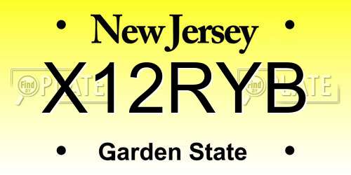 X12RYB New Jersey License Plate
