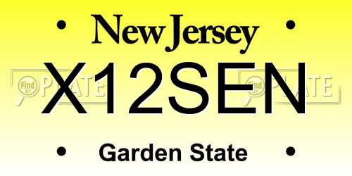 X12SEN New Jersey License Plate