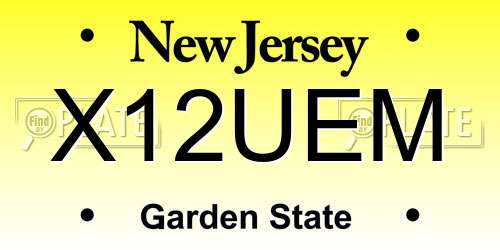 X12UEM New Jersey License Plate