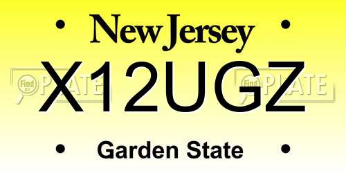 X12UGZ New Jersey License Plate