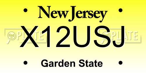X12USJ New Jersey License Plate