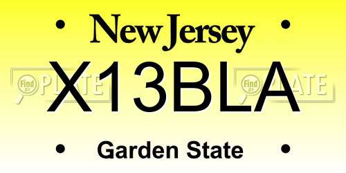 X13BLA New Jersey License Plate