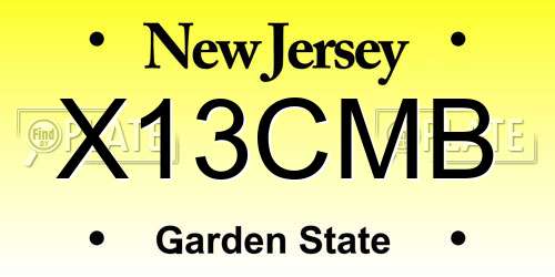 X13CMB New Jersey License Plate