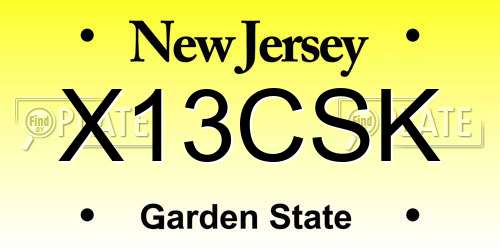 X13CSK New Jersey License Plate