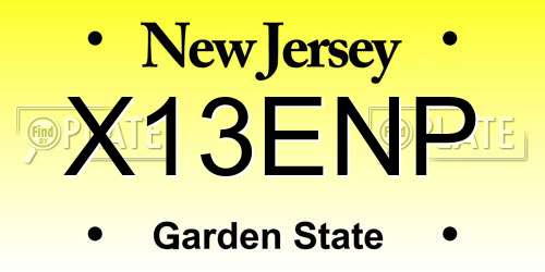 X13ENP New Jersey License Plate