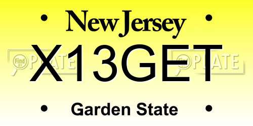 X13GET New Jersey License Plate