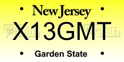 X13GMT New Jersey License Plate