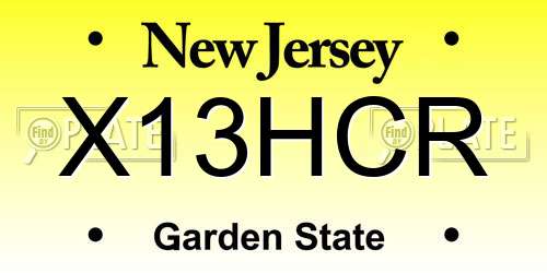 X13HCR New Jersey License Plate