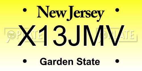 X13JMV New Jersey License Plate