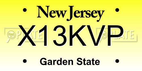X13KVP New Jersey License Plate