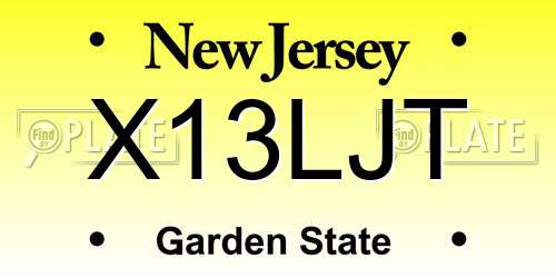 X13LJT New Jersey License Plate
