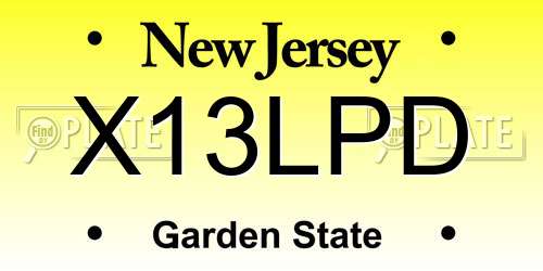 X13LPD New Jersey License Plate