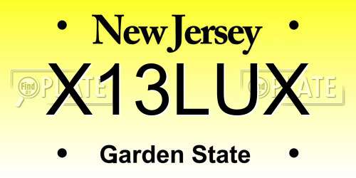 X13LUX New Jersey License Plate