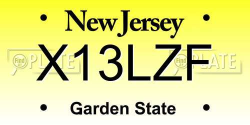 X13LZF New Jersey License Plate